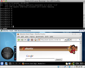 Ubuntu + KDE4 + Firefox + Yakuake inside a VirtualBox ;)